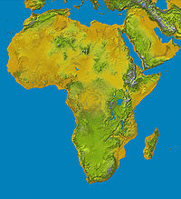 Physical map of Africa.