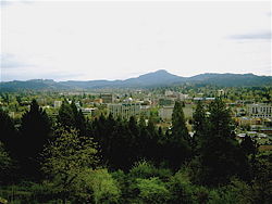 Downtown Eugene from Skinner Butte